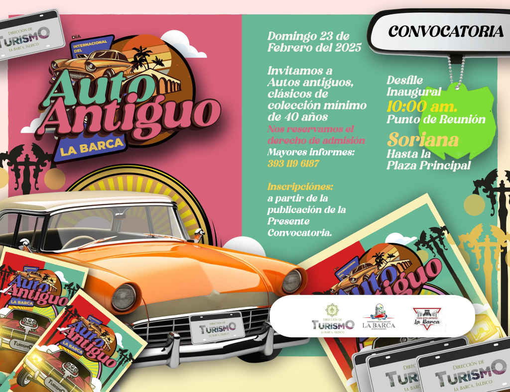 Proximo Festival del Día Internacional del Auto Antiguo el 23 de febrero 2025 en La Barca,&nbsp;Jalisco.