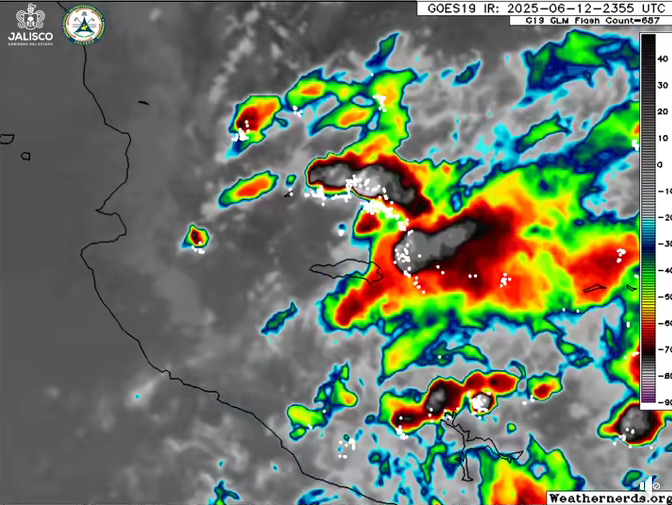 Se prevén lluvias de moderadas a muy&nbsp;fuertes,