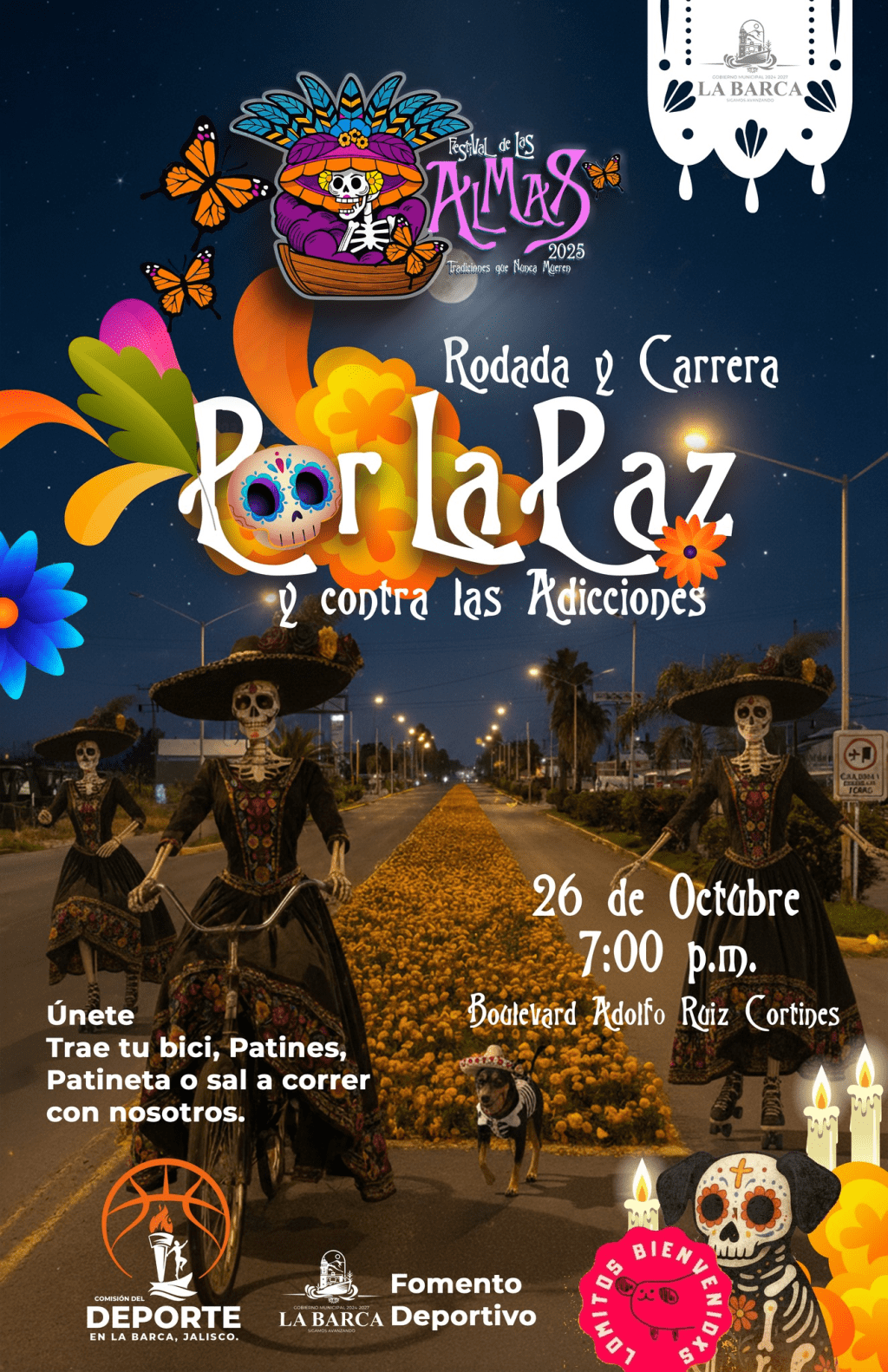 💀🚴‍♀️ Rodada de Día de Muertos en La Barca: deporte, tradición y color en las calles del municipio&nbsp;🚴‍♂️💀