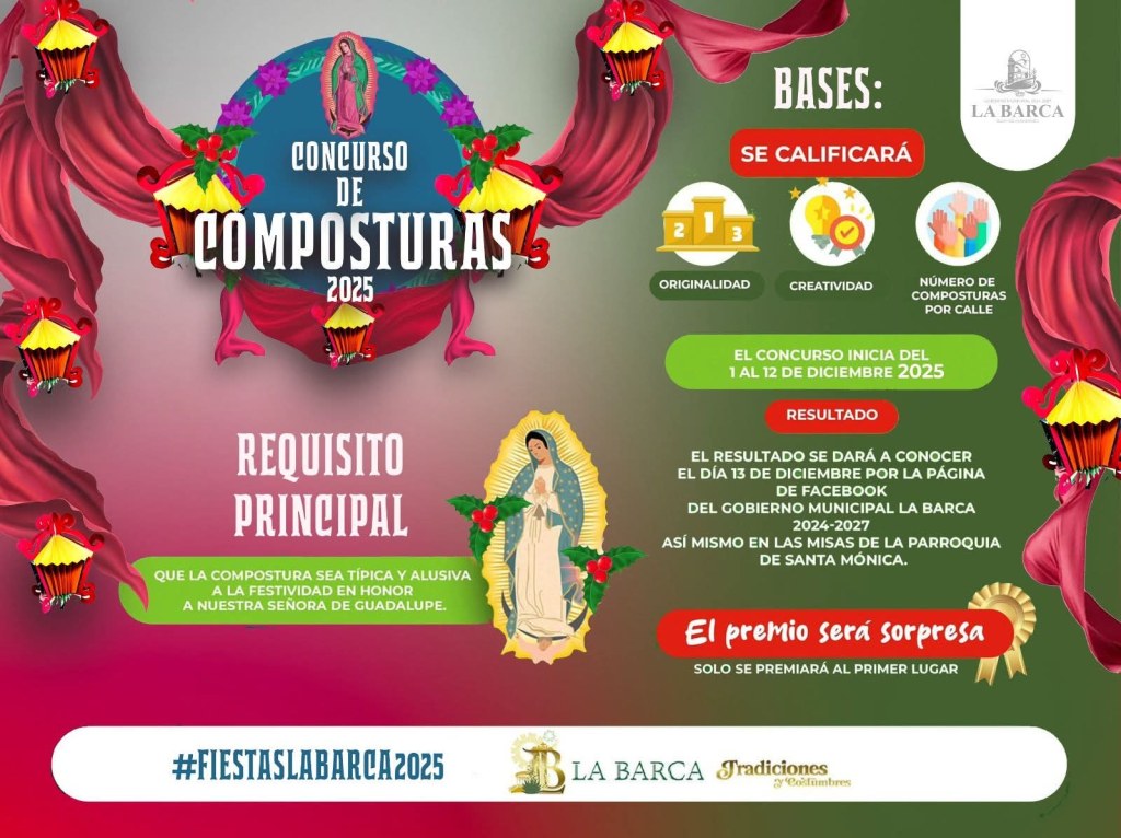 La Barca convoca al Concurso de Composturas 2025 en honor a la Virgen de&nbsp;Guadalupe