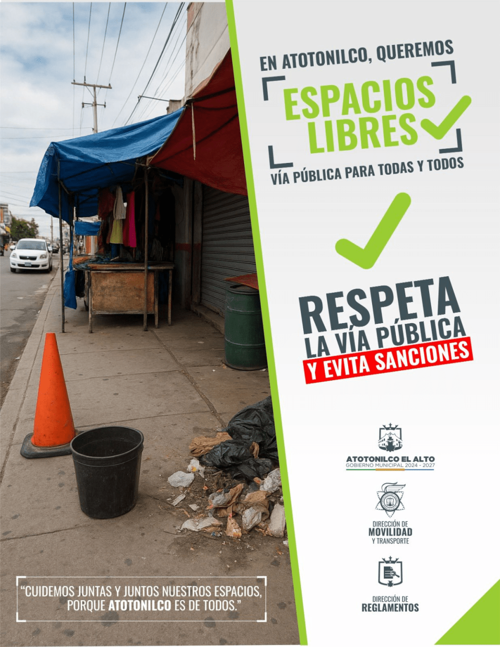 🚗 Atotonilco el Alto promueve el orden y respeto en el espacio público con campaña de movilidad&nbsp;urbana