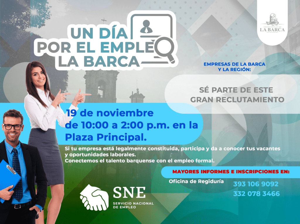 💼 La Barca impulsa el empleo con jornada de reclutamiento en la Plaza&nbsp;Principal