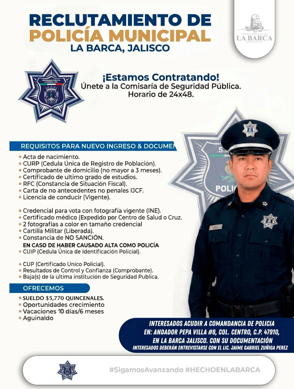 La Barca abre convocatoria para integrar a nuevos elementos de la Policía&nbsp;Municipal