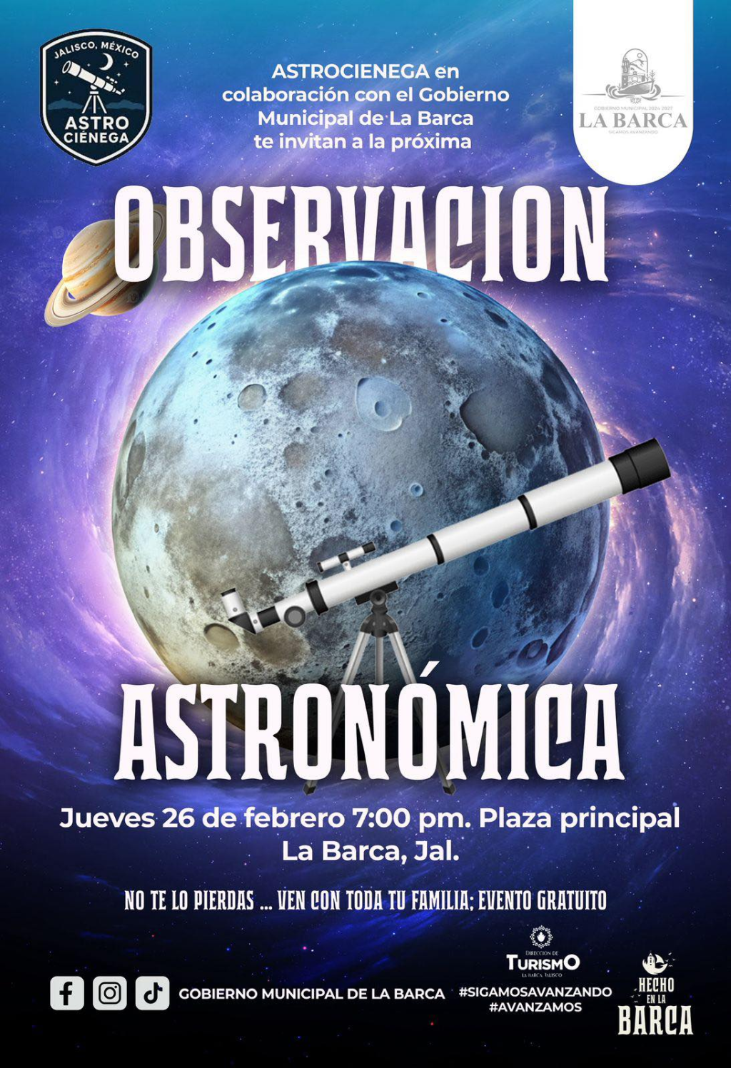 Gobierno Municipal de La Barca y Astrociénega invitan a una noche mágica bajo las&nbsp;estrellas