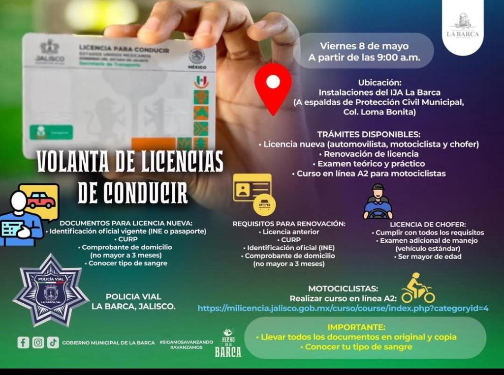 Anuncian jornada de la Volanta de Licencias en La Barca,&nbsp;Jalisco