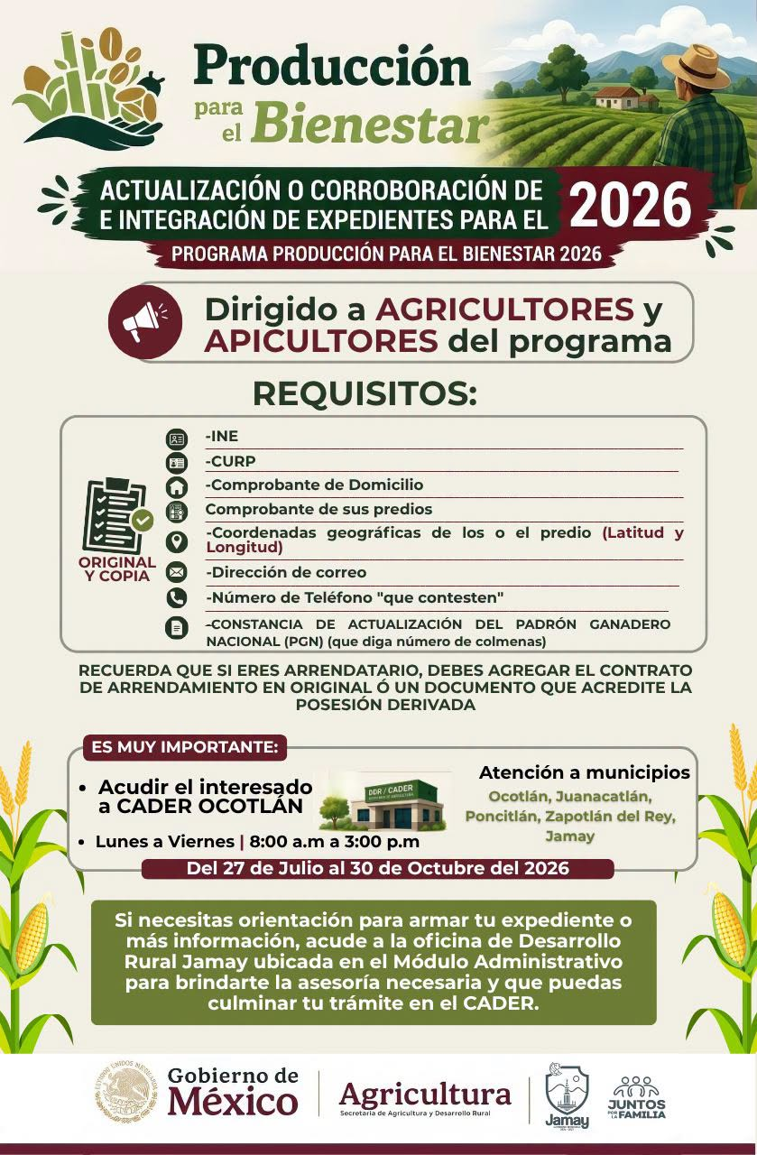 amay orienta a productores para actualizar expedientes de “Producción para el Bienestar”