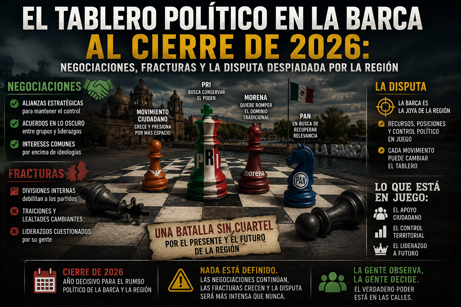 El tablero político en La Barca al cierre de 2026: Negociaciones, fracturas y la disputa despiadada por la región